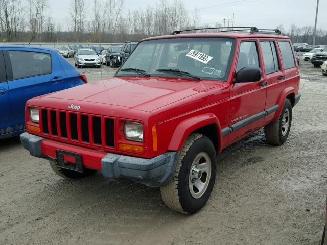 1J4FF48SXYL121516 - 2000 JEEP CHEROKEE S RED photo 2