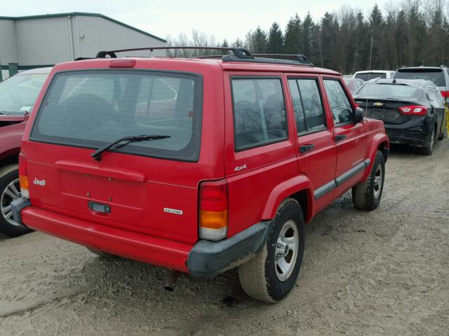 1J4FF48SXYL121516 - 2000 JEEP CHEROKEE S RED photo 4