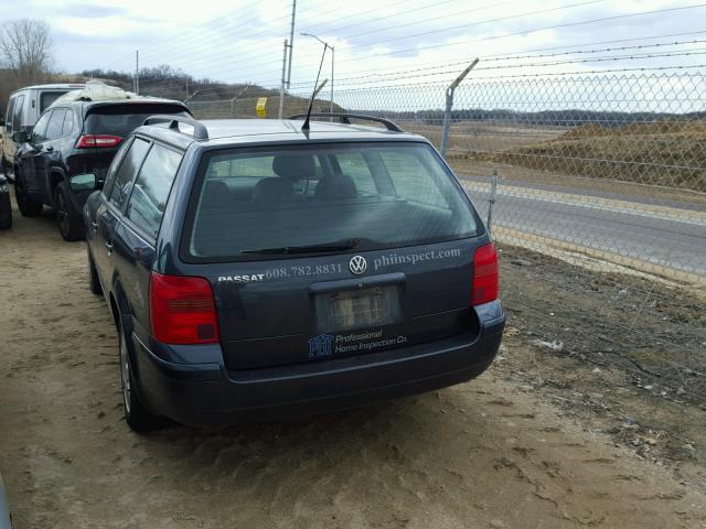 WVWHC63B81E035920 - 2001 VOLKSWAGEN PASSAT GLS GRAY photo 3