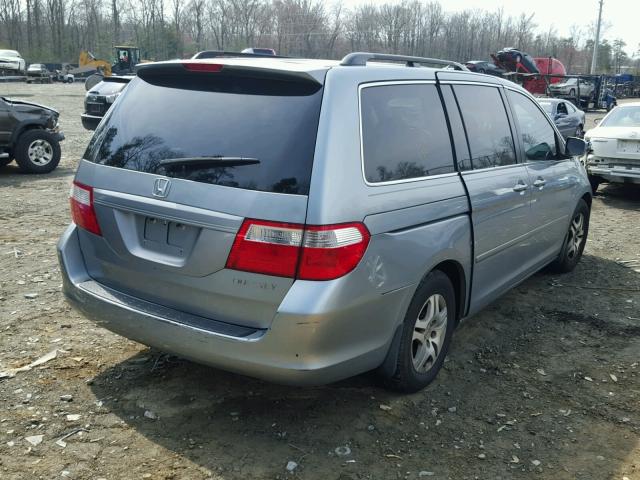 5FNRL38615B090728 - 2005 HONDA ODYSSEY EX BLUE photo 4