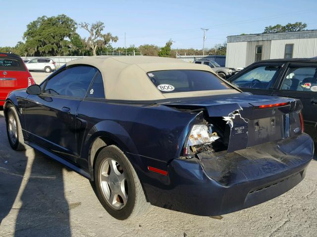 1FAFP44441F258052 - 2001 FORD MUSTANG BLUE photo 3