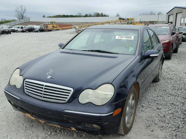 WDBRF61JX3A443432 - 2003 MERCEDES-BENZ C 240 BLUE photo 2