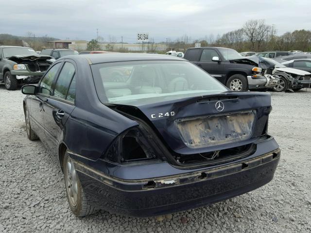 WDBRF61JX3A443432 - 2003 MERCEDES-BENZ C 240 BLUE photo 3