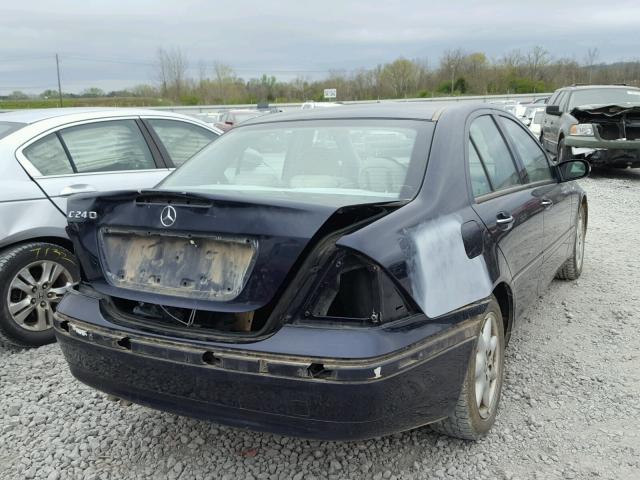 WDBRF61JX3A443432 - 2003 MERCEDES-BENZ C 240 BLUE photo 4