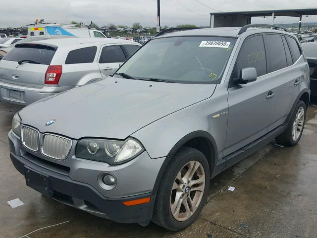 WBXPC93438WJ12814 - 2008 BMW X3 3.0SI SILVER photo 2