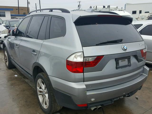 WBXPC93438WJ12814 - 2008 BMW X3 3.0SI SILVER photo 3