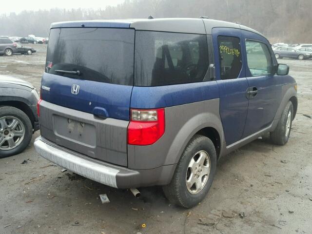 5J6YH28523L008931 - 2003 HONDA ELEMENT EX BLUE photo 4