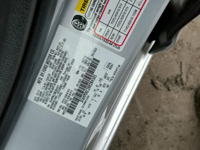 3FAHP0KC2BR284505 - 2011 FORD FUSION SPO SILVER photo 10