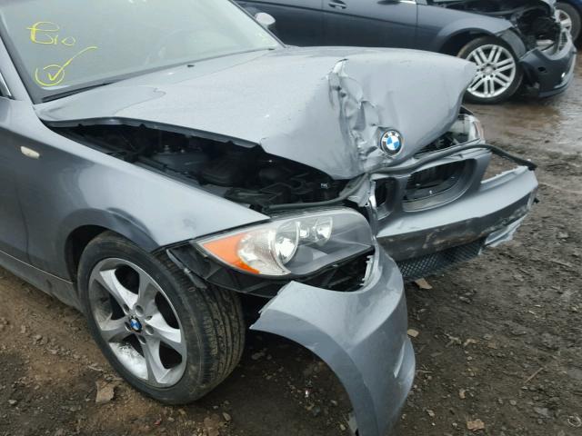 WBAUP93569VF48514 - 2009 BMW 128 I GRAY photo 9