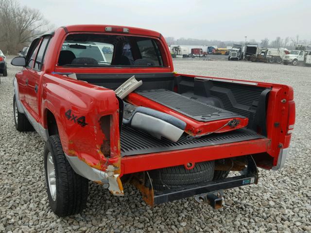 1D7HG48N13S269242 - 2003 DODGE DAKOTA QUA RED photo 9