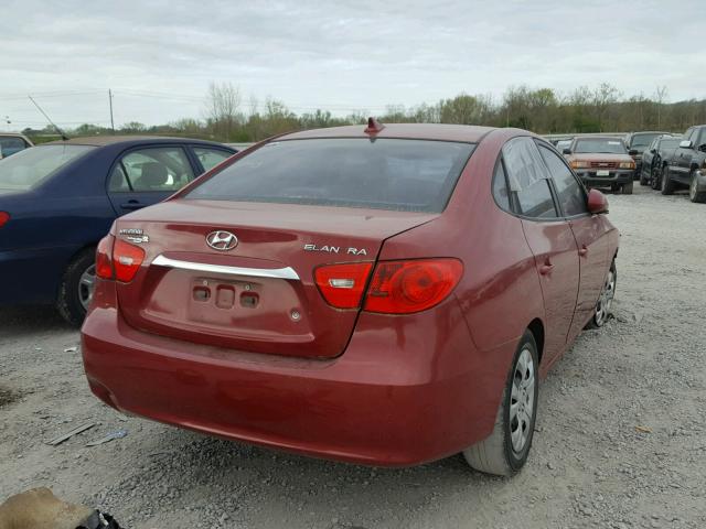 KMHDU4AD0AU957801 - 2010 HYUNDAI ELANTRA BL RED photo 4