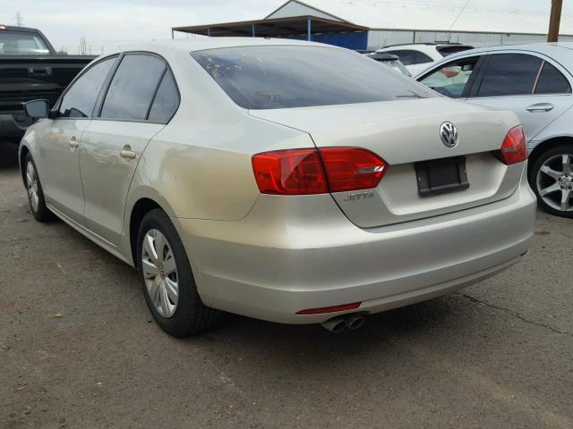 3VW2K7AJ1CM329677 - 2012 VOLKSWAGEN JETTA BASE 米色 照片 3