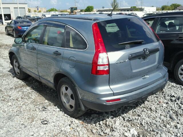 5J6RE3H30BL003629 - 2011 HONDA CR-V LX GREEN photo 3