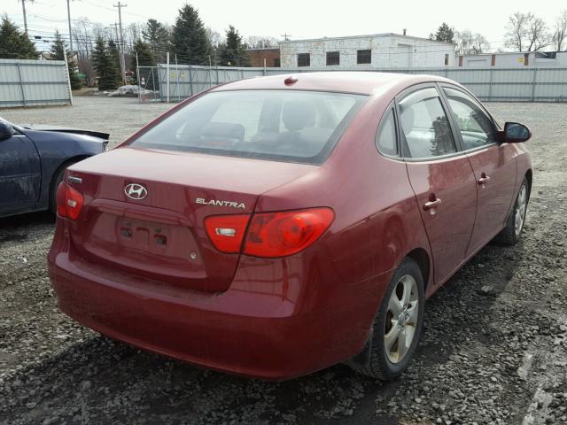 KMHDU46D57U138302 - 2007 HYUNDAI ELANTRA GL RED photo 4