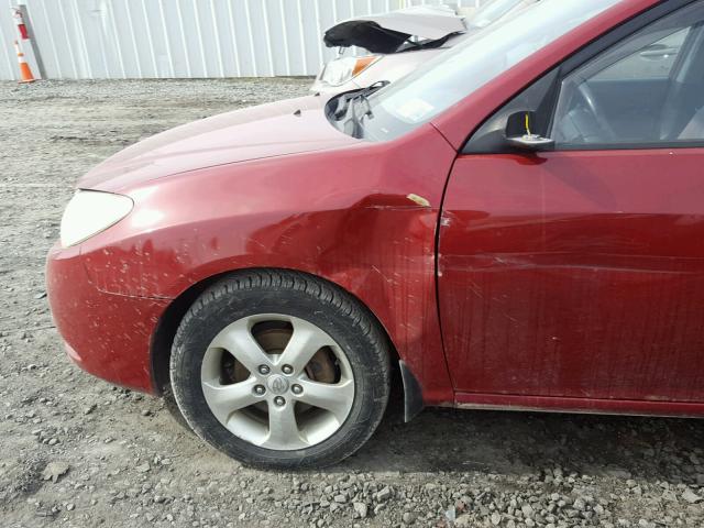 KMHDU46D57U138302 - 2007 HYUNDAI ELANTRA GL RED photo 9