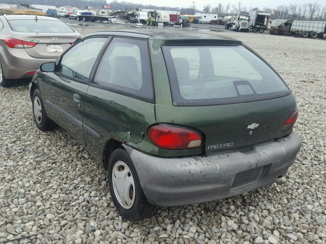 2C1MR226XX6707545 - 1999 CHEVROLET METRO GREEN photo 3