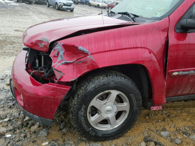 1GNDT13S232343288 - 2003 CHEVROLET TRAILBLAZE RED photo 10