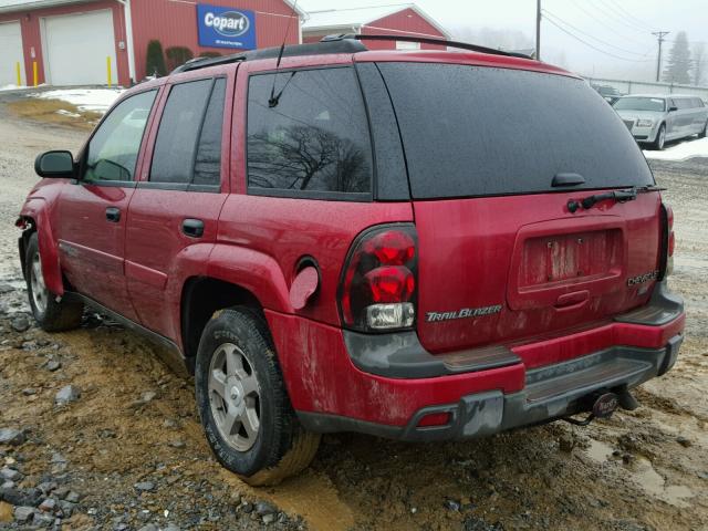 1GNDT13S232343288 - 2003 CHEVROLET TRAILBLAZE RED photo 3