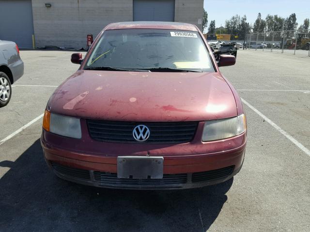 WVWMD63B0XE068706 - 1999 VOLKSWAGEN PASSAT GLS MAROON photo 9