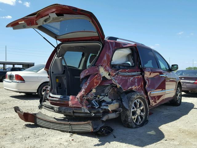 KNDMH4C73E6546743 - 2014 KIA SEDONA EX BURGUNDY photo 4