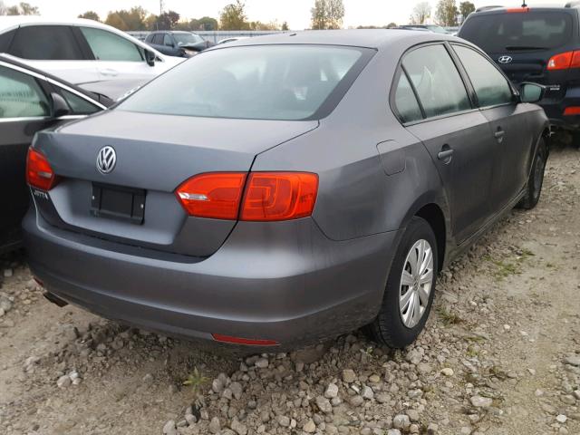 3VW2K7AJ0CM416003 - 2012 VOLKSWAGEN JETTA BASE GRAY photo 4