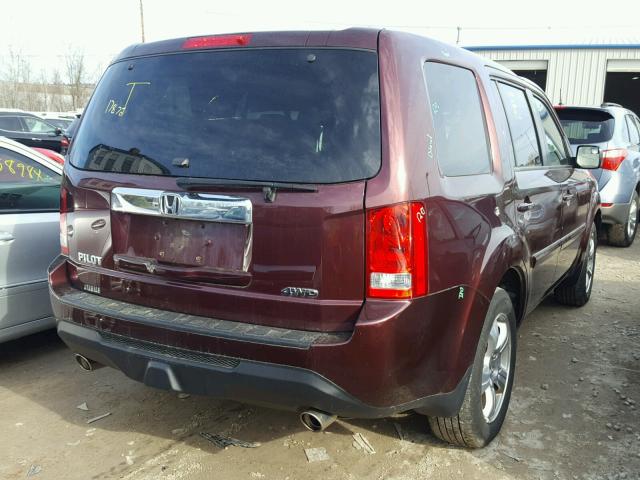 5FNYF4H7XEB012465 - 2014 HONDA PILOT EXLN MAROON photo 4