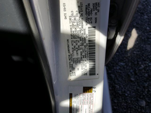 JTLKT324840141765 - 2004 TOYOTA SCION XB თეთრი ფოტო 10