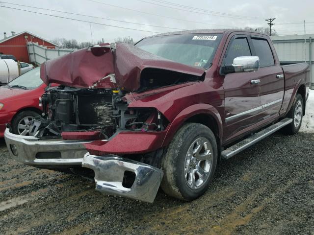 1C6RR7VTXGS373643 - 2016 RAM 1500 LARAM RED photo 2