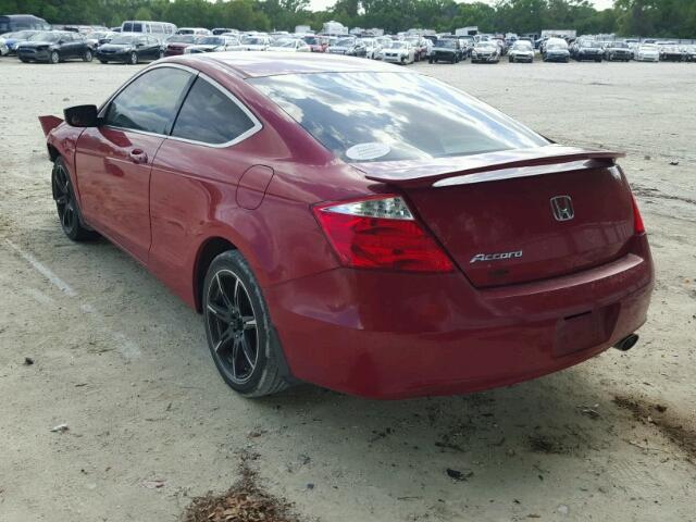 1HGCS12359A019964 - 2009 HONDA ACCORD LX RED photo 3