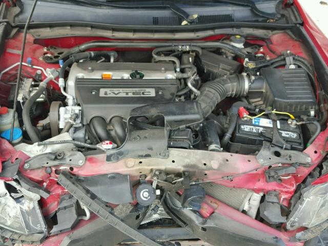 1HGCS12359A019964 - 2009 HONDA ACCORD LX RED photo 7