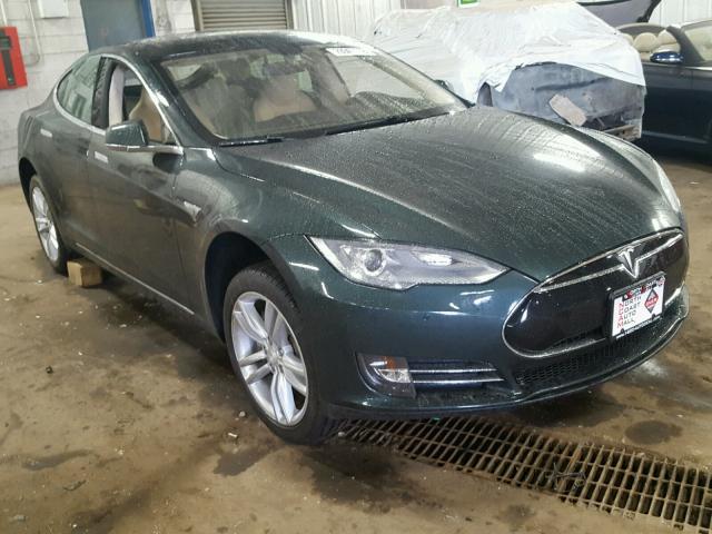 5YJSA1H1XEFP40978 - 2014 TESLA MODEL S GREEN photo 1