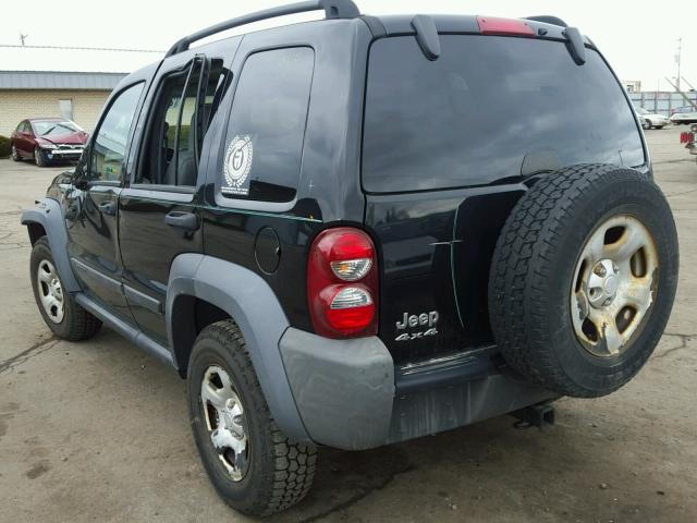 1J4GL48K47W538236 - 2007 JEEP LIBERTY SP BLACK photo 3