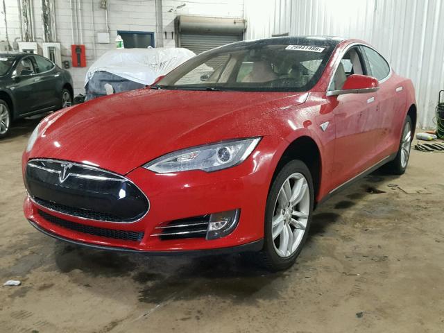 5YJSA1CN3DFP09550 - 2013 TESLA MODEL S RED photo 2