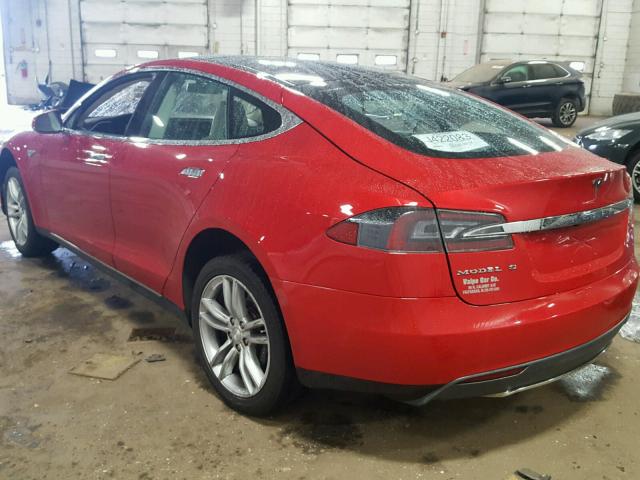 5YJSA1CN3DFP09550 - 2013 TESLA MODEL S RED photo 3