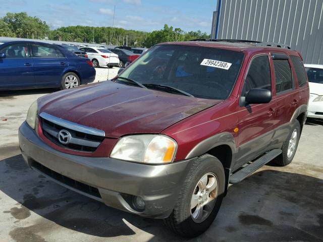 4F2CZ04114KM13433 - 2004 MAZDA TRIBUTE LX MAROON photo 2