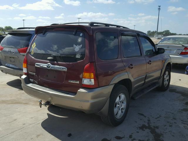 4F2CZ04114KM13433 - 2004 MAZDA TRIBUTE LX MAROON photo 4