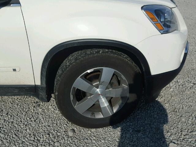 1GKEV33DX9J148336 - 2009 GMC ACADIA SLT თეთრი ფოტო 9