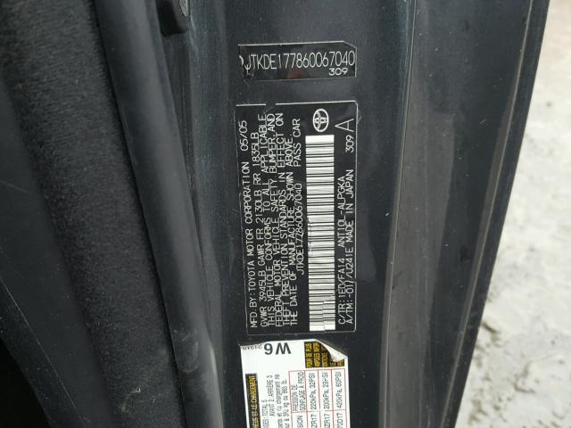 JTKDE177860067040 - 2006 TOYOTA SCION TC 灰色 照片 10