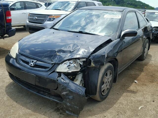 1HGEM22523L071476 - 2003 HONDA CIVIC LX BLACK photo 2