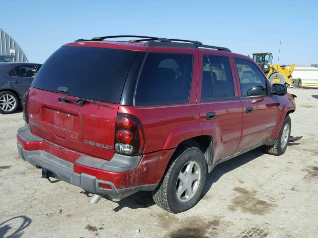 1GNDT13S632231223 - 2003 CHEVROLET TRAILBLAZE RED photo 4