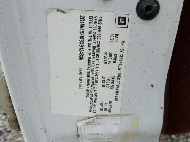 2G1WL52M9X9134836 - 1999 CHEVROLET LUMINA BAS 白色 照片 10