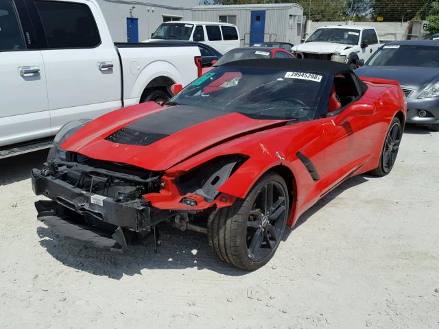 1G1YB3D78F5121109 - 2015 CHEVROLET CORVETTE S RED photo 2