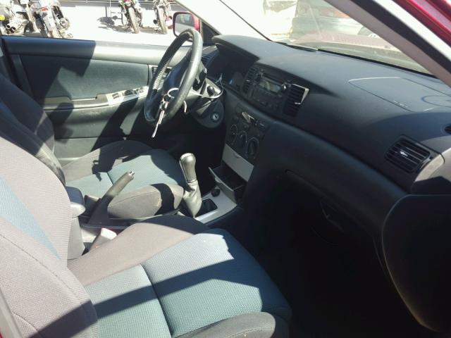 2T1BY32E75C485990 - 2005 TOYOTA COROLLA XR 红色 照片 5
