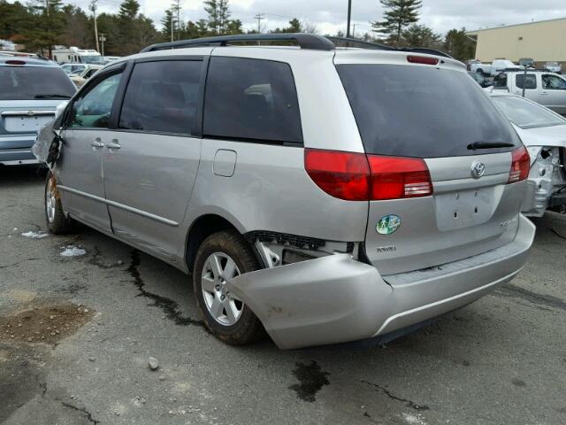 5TDZA23CX4S204958 - 2004 TOYOTA SIENNA CE SILVER photo 3