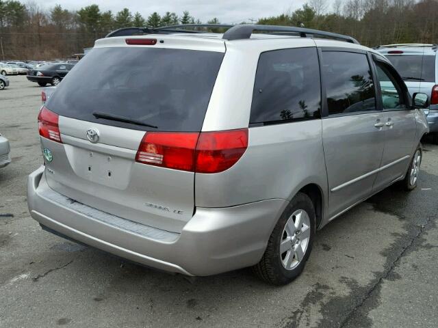 5TDZA23CX4S204958 - 2004 TOYOTA SIENNA CE SILVER photo 4