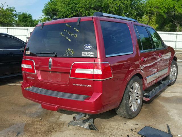 5LMFU27558LJ15840 - 2008 LINCOLN NAVIGATOR RED photo 4