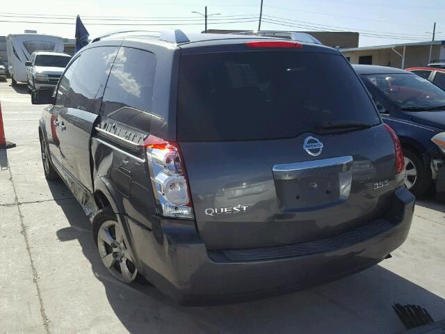 5N1BV28UX9N103290 - 2009 NISSAN QUEST S GRAY photo 3