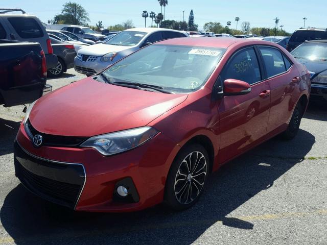 5YFBURHE5EP090325 - 2014 TOYOTA COROLLA L RED photo 2