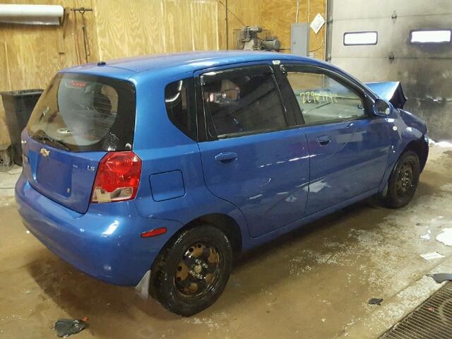 KL1TD66628B030866 - 2008 CHEVROLET AVEO BASE Bleu photo 4