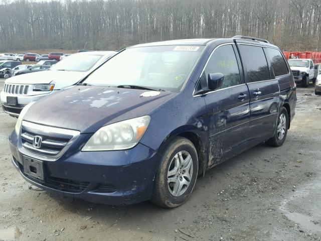 5FNRL38746B086375 - 2006 HONDA ODYSSEY EX BLUE photo 2